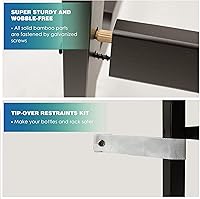 Vista 12 de SMIBUY Bamboo Wine Rack, 28 Bottles Display Holder with Table Top, 7-Tier Free Standing Storage Shelves for Kitchen, Pantry, Cellar, Bar (Grey)