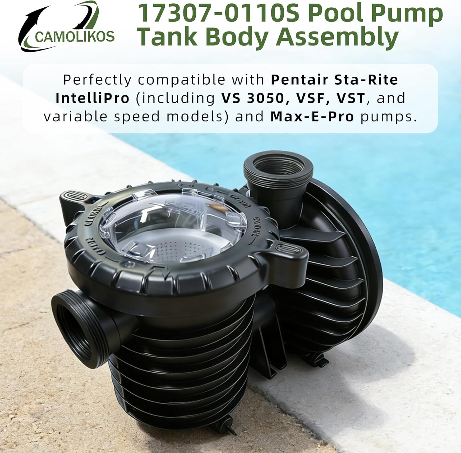 17307-0110S Pool Pump Tank Body Assembly Fits for Pentair Sta-Rite IntelliPro VS 3050 Pumps Max-E-Pro Series Pumps Trap Body Assembly, Pool And Spa Inground Pump
