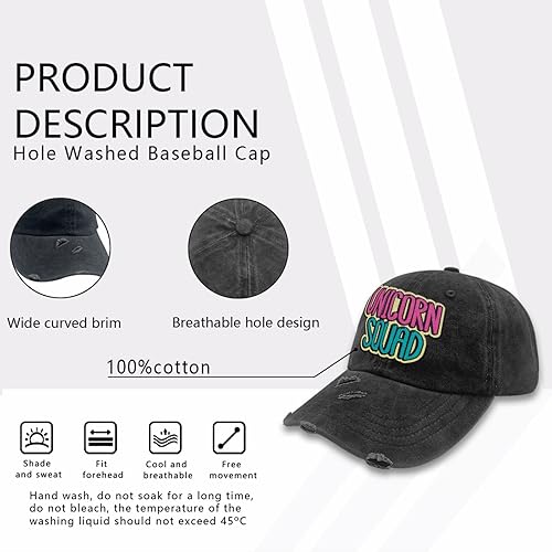 Miniatura 7 de Gorras de béisbol undefined - Gorras de golf ajustadas para mujer, gorra ligera de unicornio para escuadrón