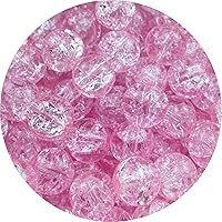 Vista 16 de 100 piezas de cuentas de vidrio craquelado de 8 mm redondas de cristal transparente para manualidades, cuentas espaciadoras de cristal para joyería