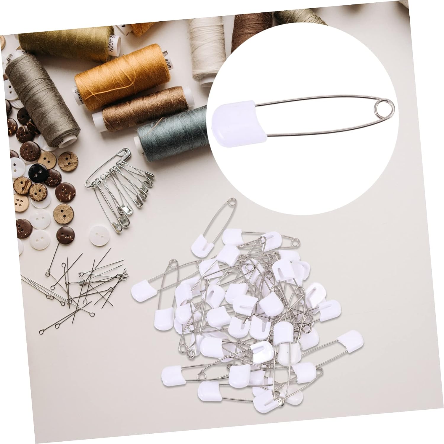 ARTIBETTER 50pcs Boys and Girls Brooch Newborn Diaper Pin Safe Oversized Pins for Boys Shower Decorations