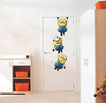 Sticker Yard Minions Hanging Wall Sticker & Decal Vinyl Sticker 76X25CM,Multicolour, Cartoon