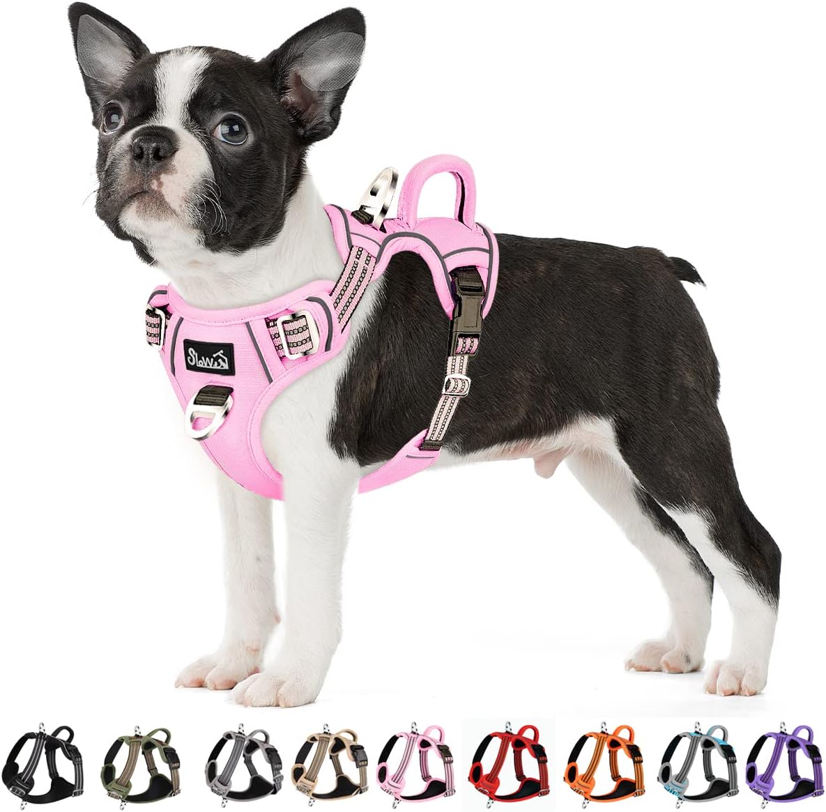 SlowTon No Pull Dog Harness, No Choke Pet Harness with 2