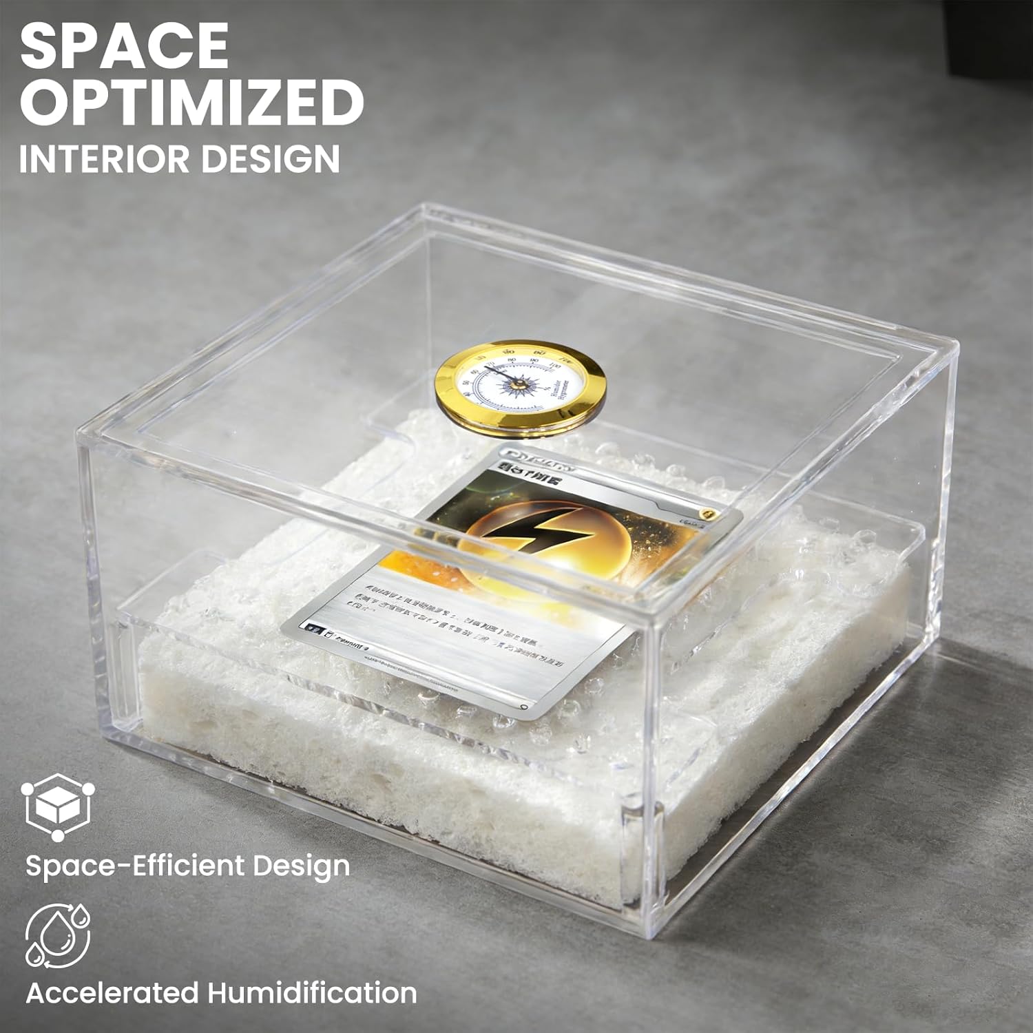 TCG Card Humidor Repair Kit- Trading Card Restoration Tool with Humidity Control,2 Acrylic Flattening Plates,4 Spring Clamps,1 Humidity Spray Bottle & Base Sponge for PSA Card Grading