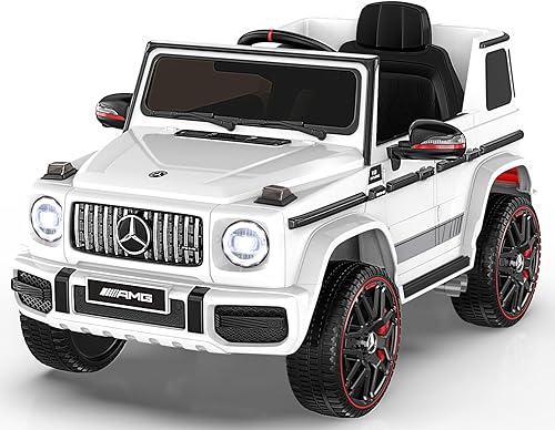 ANPABO Auto Mercedes-Benz G63 con licencia para niños automóvil de paseo de 12 V automóvil eléctrico con altura de puerta ajustable sistema de