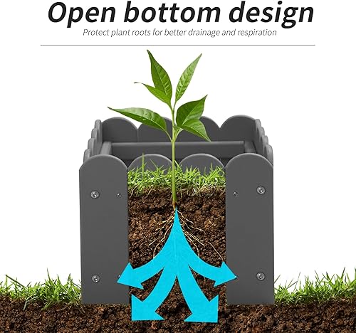 Miniatura 3 de Caja de flores para exteriores, maceta decorativa de 12.6 pulgadas para verduras, flores, hierbas, frutas, cultivo de frutas, macetas de polietileno