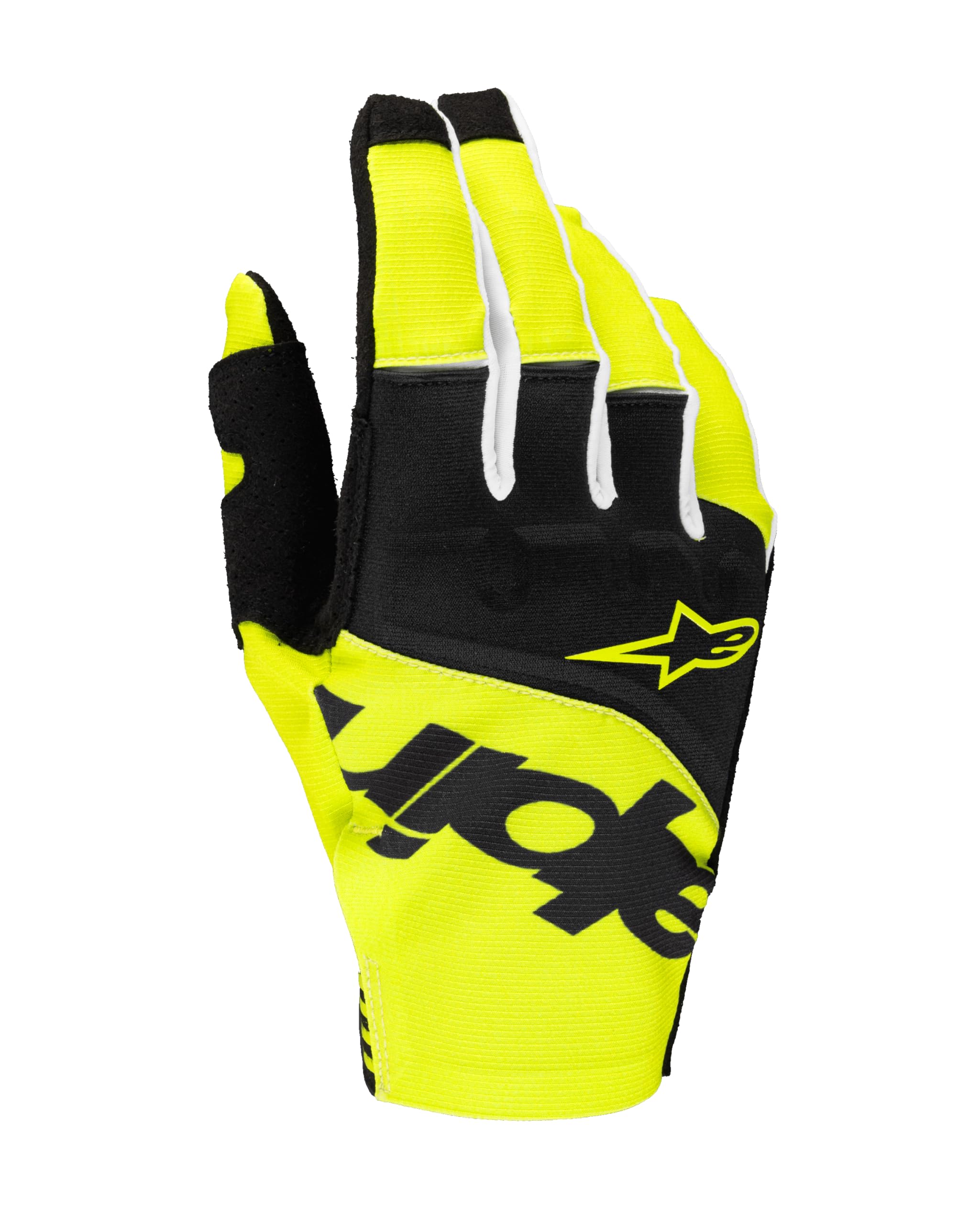 Alpinestars Techstar Motocross Gloves Lightweight Off-Road Comfort Control Reinforced Grip Fit L Black Yellow Fluo