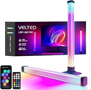 Crystal RGB Light Bar, Music Sync RGB IC LED Lights Bars, USB Powered Ambient Lighting, Color Changing Backlight for 40-60 in TV, APP Control Dynamic Modes for Gaming, Pictures, PC, Room Decoration