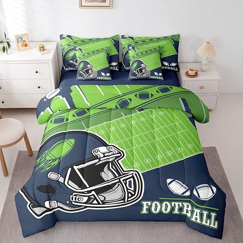 Erosebridal Football City Bed in A Bag Rugby Football Fans Queen Comforter Set w