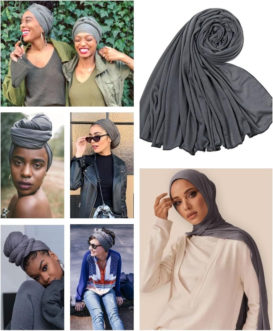Harewom Head Wraps for Black Women Stretch Head Scarf Long African Hair Wraps Turban Headwraps Jersey Headbands - Image 6
