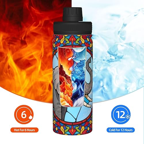 Miniatura 6 de Hervidor de agua aislado de acero inoxidable con diseño de elefante  Botella de agua divertida con aislamiento  Ideal para deportes y viajes