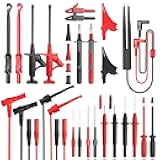Goupchn 25PCS Silicone Multimeter Test Leads Kit with Replaceable Wire Piercing Probes Set, Alligator Clips, Test Hook Clips, Testing Tweezer for Digital Electrical Multimeter Testing