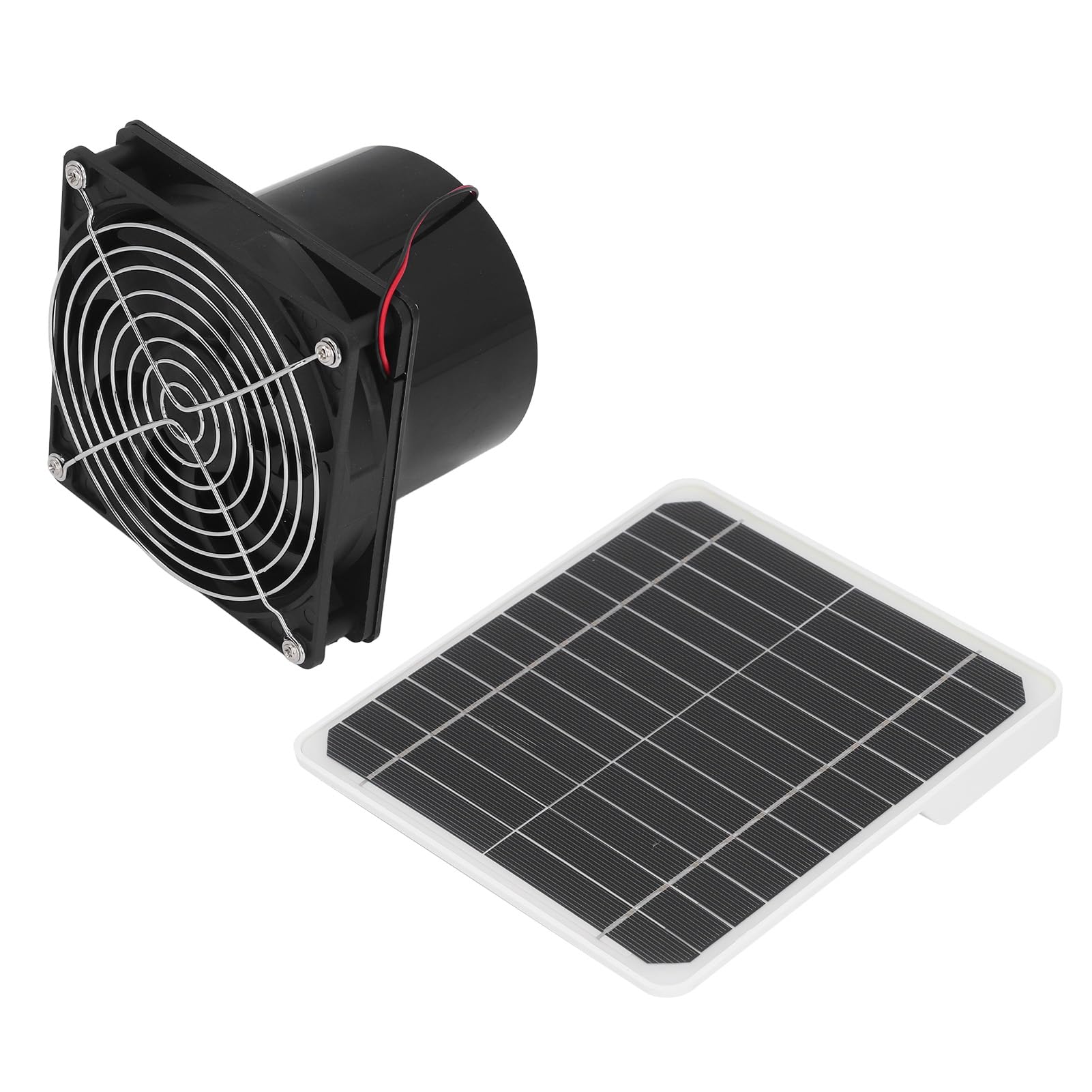 Alomejor Solarbetriebener Abluftventilator, 50W 12V Hohe Effizienz, für