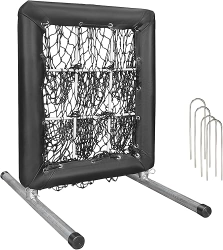 Jalunth Béisbol Softbol de 9 hoyos Red de lanzamiento Zona de huelga Equipo de ayuda de entrenamiento de alta resistencia para el hogar, patio