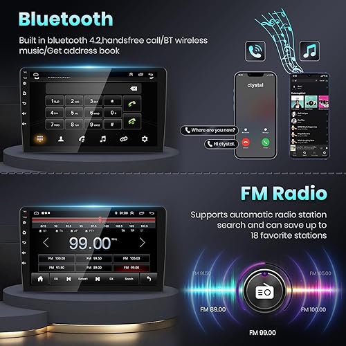 Miniatura 7 de Estéreo de coche Android 2G 64G para Toyota RAV4 2003 2004 2005 con CarPlay Android Auto, podofo 9 pulgadas pantalla táctil Bluetooth receptor de