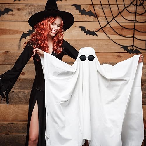 Miniatura 5 de Ramede 6 piezas de disfraz de fantasma de hoja blanca para Halloween, disfraz de fantasma Boo, gafas de sol negras para adultos Halloween Cosplay