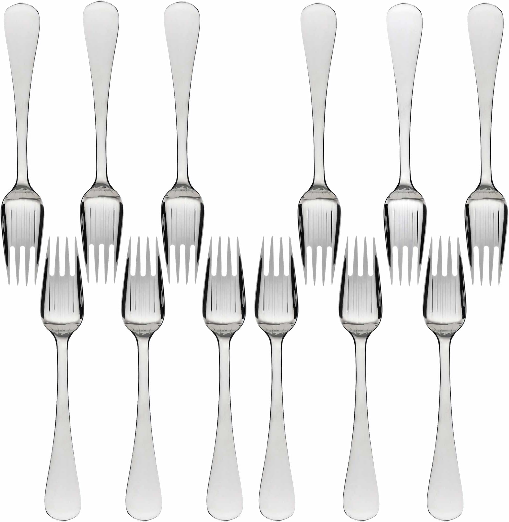 Fun Stainless Steel Rice Forks, Original Spoon Fork Used for Restaurants for All Types of Rice and Paellas - 20 cm (Pack of 12)