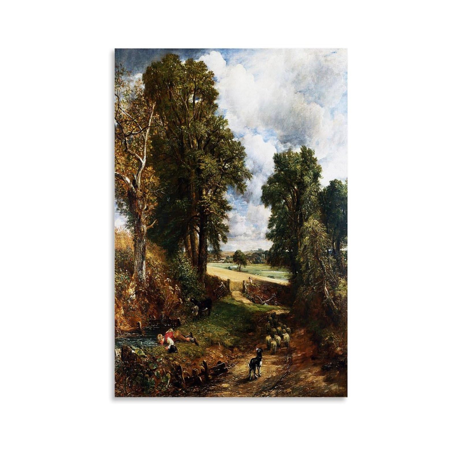 Zhucairr Unframe-Style John Constable Painter Works (The Cornfield) Poster Wall Art Painting Canvas Gift Living Room Prints Bedroom Decor Artworks 24X36inch(60X90cm)