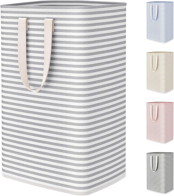 Lifewit Cesto para la Colada Plegable Grande de 75 L, Cestos Altos y Plegables para Ropa Sucia, Impermeable, diseño Independiente con Asas fáciles de Transportar en Dormitorio, baño, Universidad, Gris