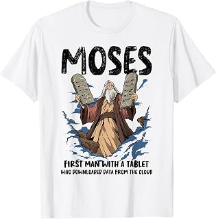 Funny Moses Shirt Christian Humor Bible Gospel Data Cloud T-Shirt