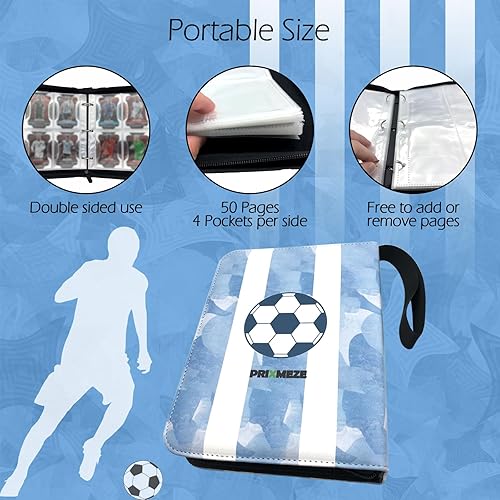 Miniatura 4 de Carpeta de tarjetas con 4 bolsillos, 50 fundas extraíbles, paquete de almacenamiento portátil para 400 tarjetas, soporte coleccionable para tarjetas