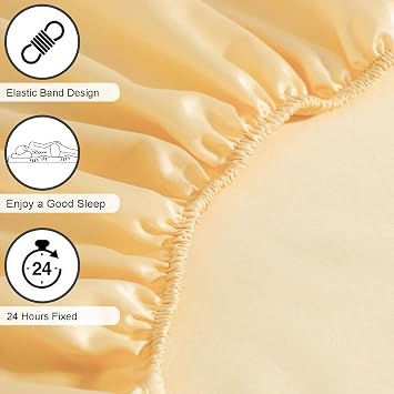 Polyester Bed Sheet- Bottom Fitted Sheet Single/Double/Queen/King Mattress Cover for Mattresses 5-30Cm Thick, Breathable Fitted Sheets Bedspread Bedding(90x200cm,Pink)