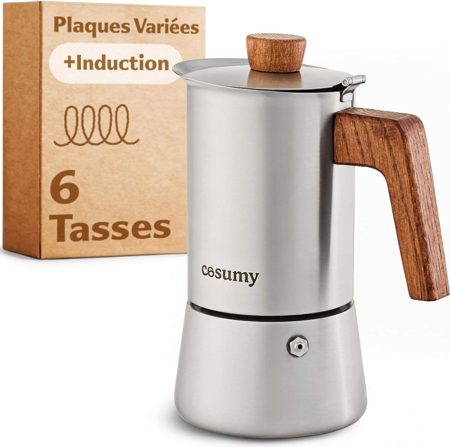 Cafetière Italienne Inox Tous Feux - Cafetière Italienne 4, 6 Tasses
