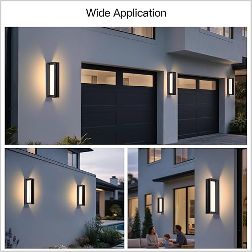 Miniatura 8 de Luces solares de pared de 20.5 pulgadas para exteriores, impermeables, 1 paquete de apliques solares de pared para exteriores, luz LED moderna