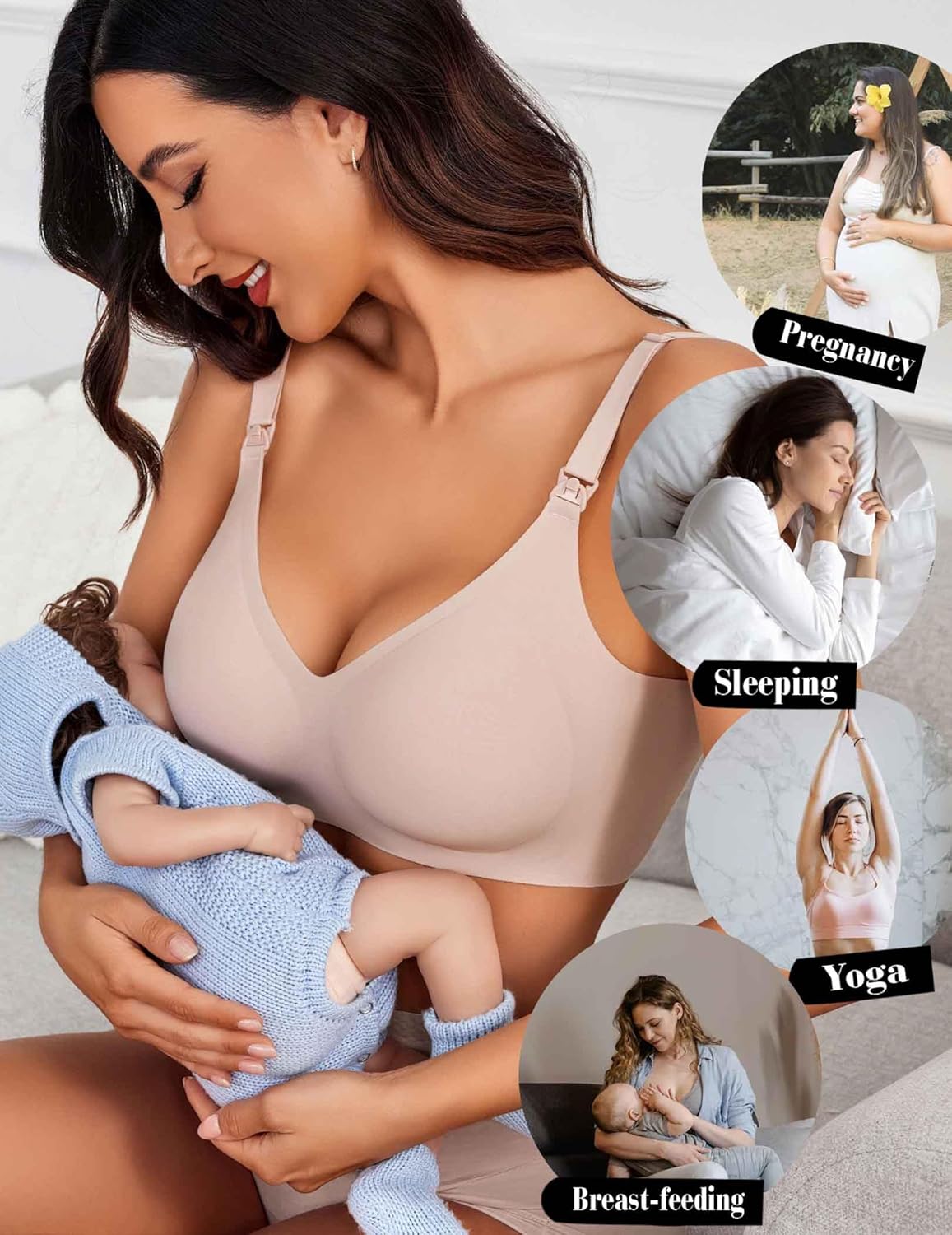Avidlove Women's Seamless Bras Nursing Bras for Breastfeeding Tshirt Everyday Bra - Image 7