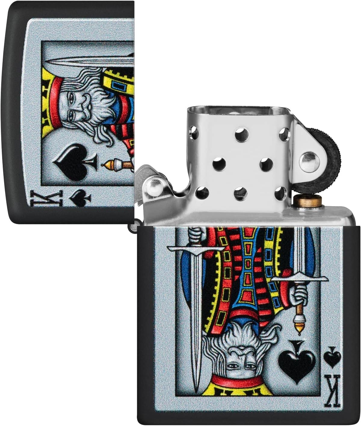 Zippo Pro-Cut ZIP-48488 2022N Price Fighter 218 King of Spades Design Lighter Black Matte