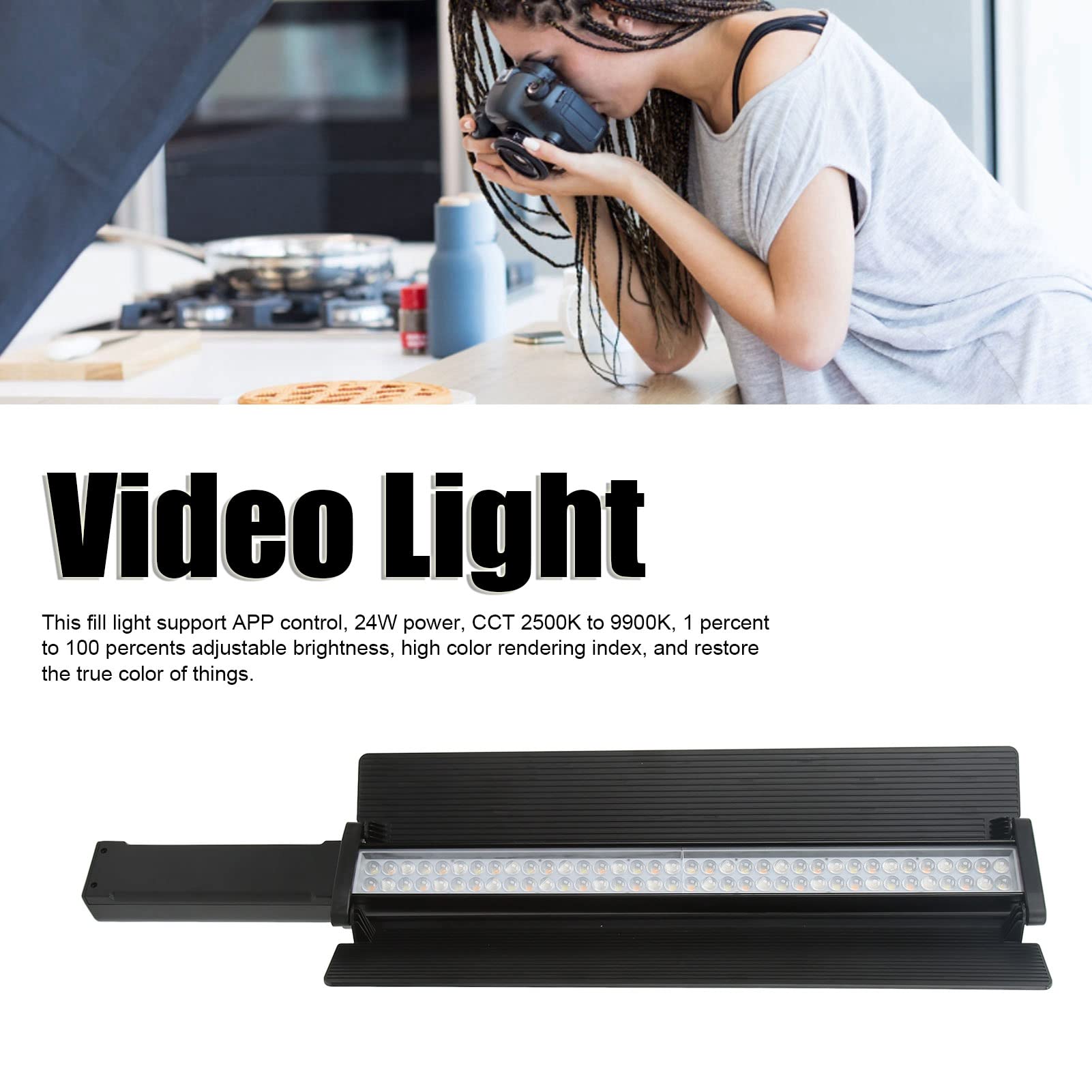 Stick Luminoso LED RGB Portatile, Lampada a Bacchetta Video Ricaricabile a Colori a 360 Gradi con Controllo APP per le Riprese