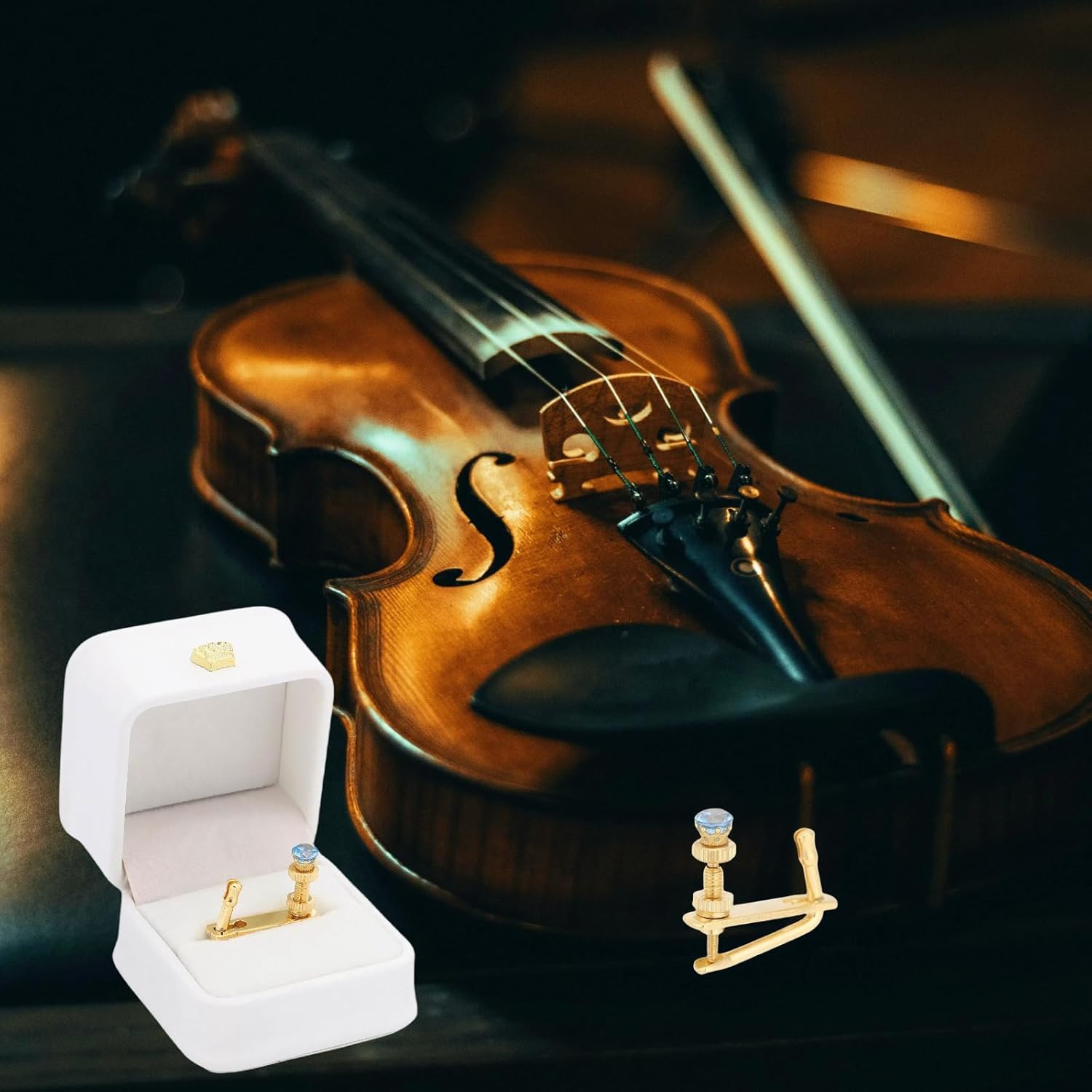 Handmade Creative Violin Fine Tuning Violin Tuners Violin Screw Violin String Adjusters for 3/4 4/4 Violins (5GREEN)