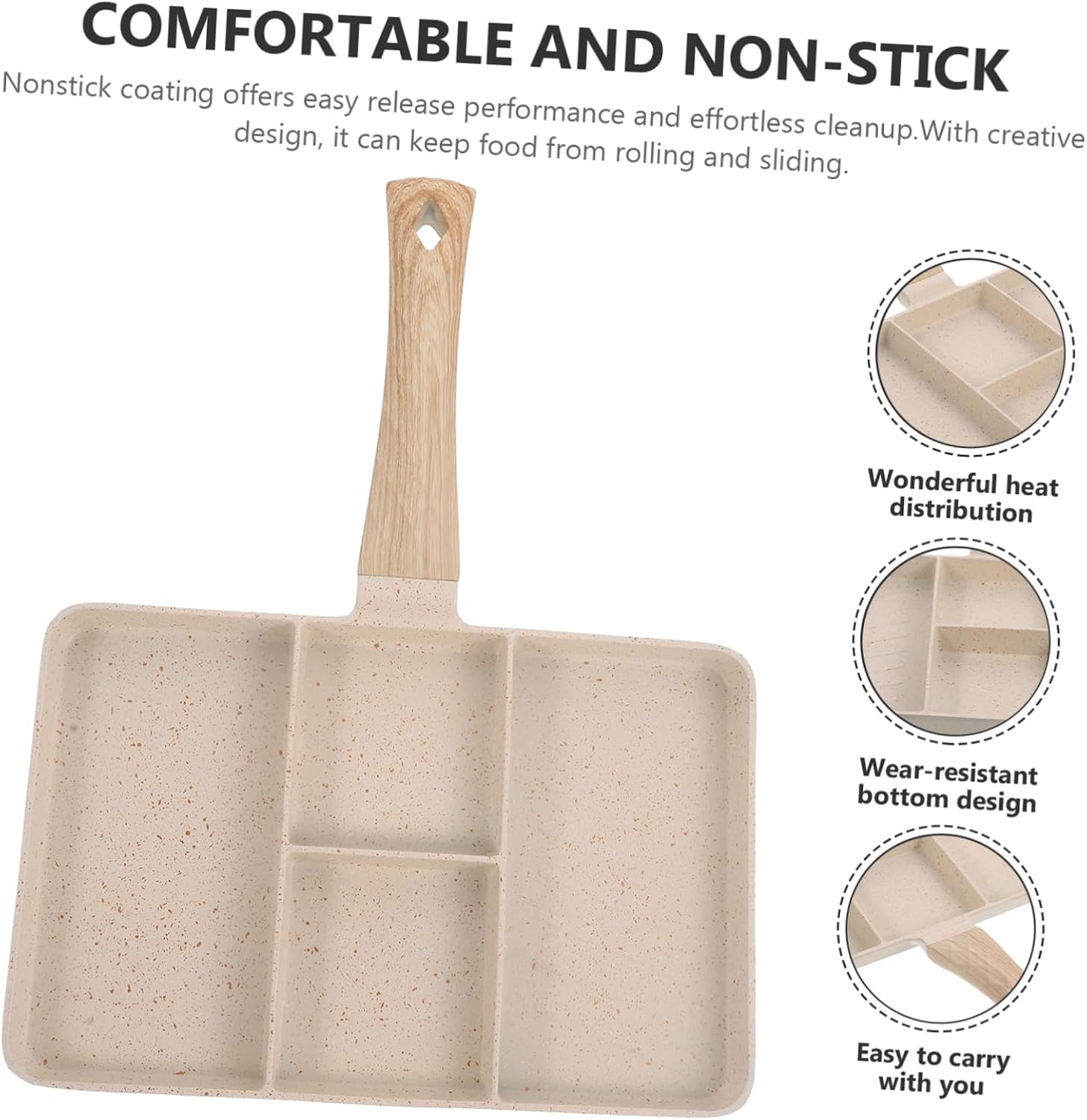 Egg Cooking Pan Non Stick Omelet Pan Divider Cookware Stone Omelette Pot