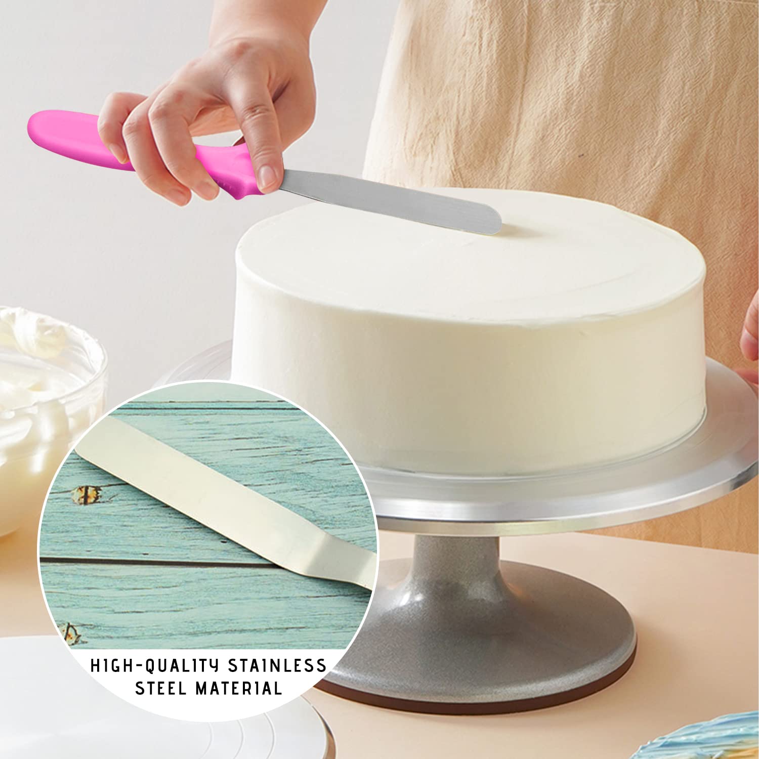 Set De 3 Spatules Mini En Acier Inoxydable Pour Glaçage Et Décoration De Gâteaux - Qualité Alimentaire, Longueur ~22 Cm - 5
