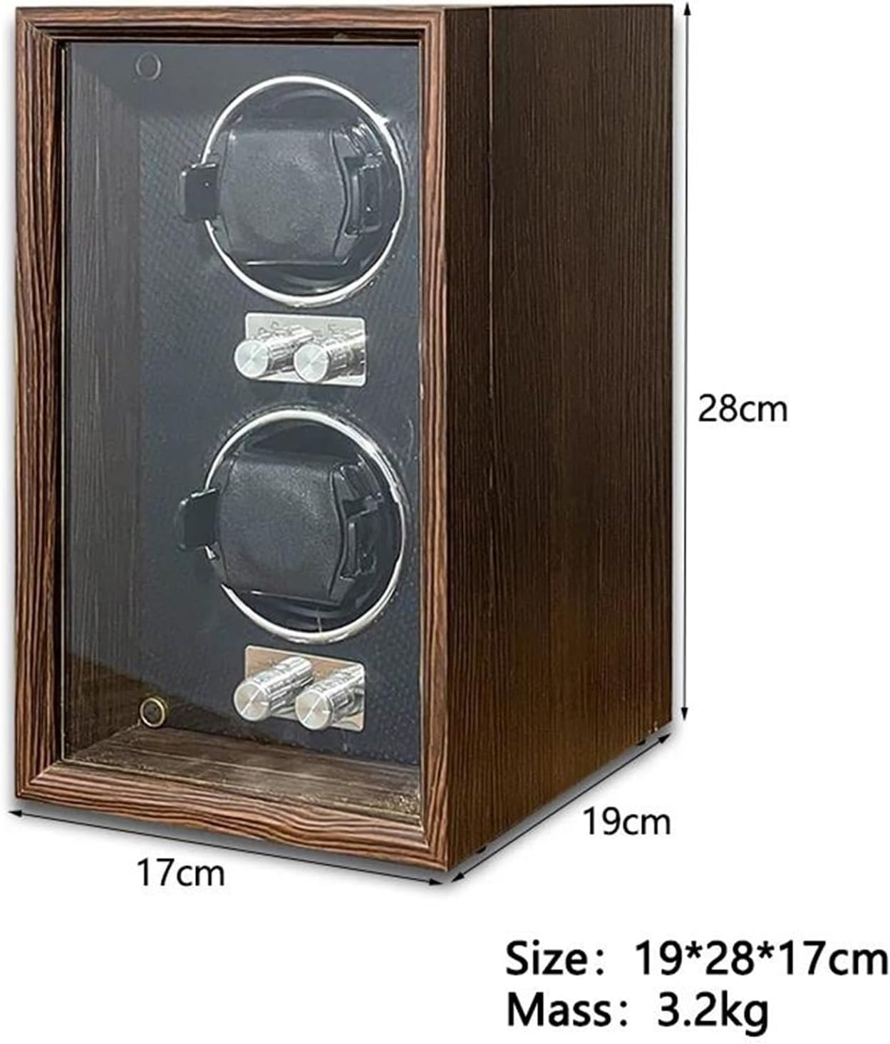 ネックレスオーガナイザー 機械式時計ケース 収納ボックス 防塵 家庭用時計スウィンガー ローテーター 木目調 自動巻き時計ワインダー