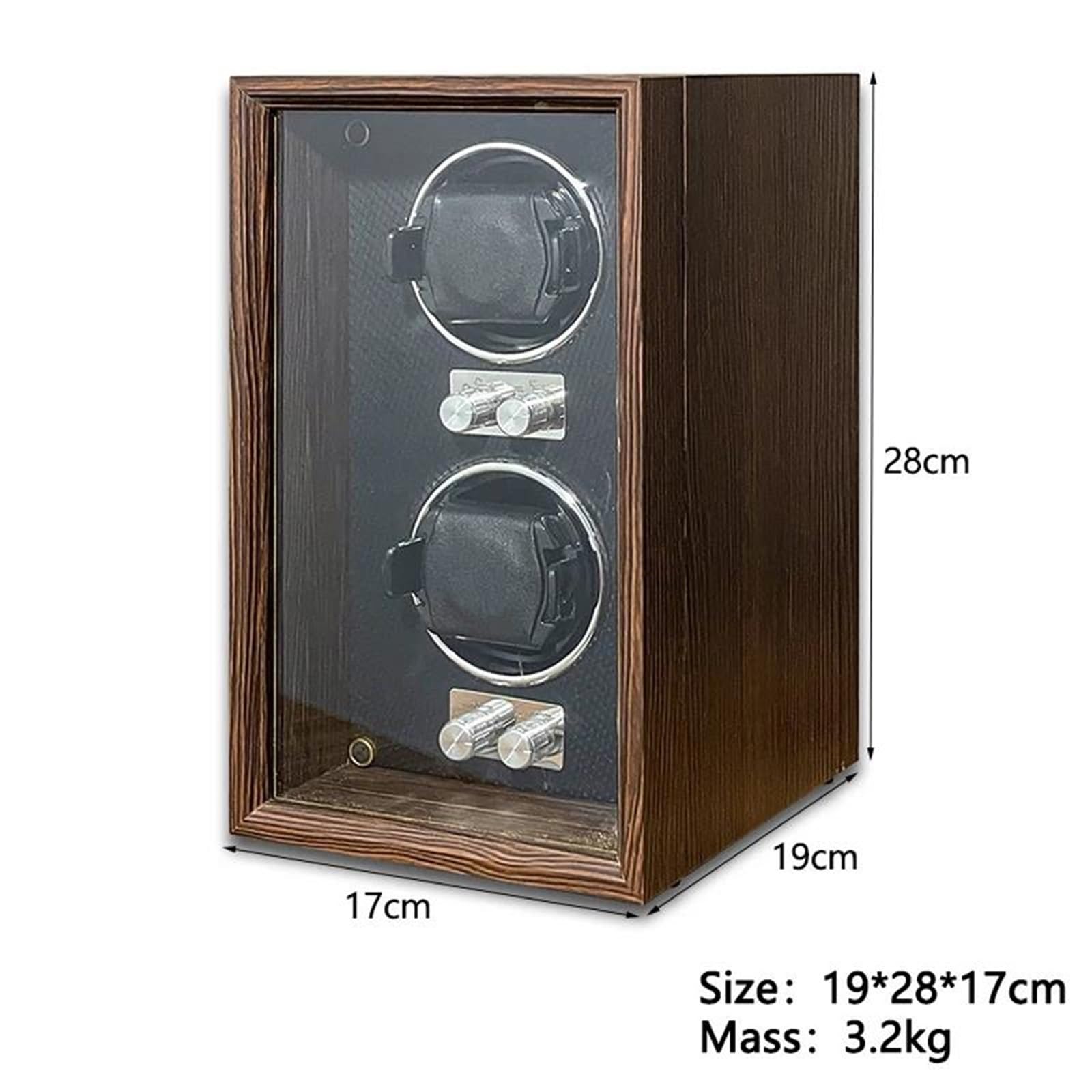 Joyeros Joyero Viaje Almacenamiento Para Reloj Mecánico, Almacenamiento A Prueba Polvo Para Reloj Doméstico, Rotador Giratorio Grano Madera, Enrollador Automático(19*17*28) Organizador De Joyas Joyero
