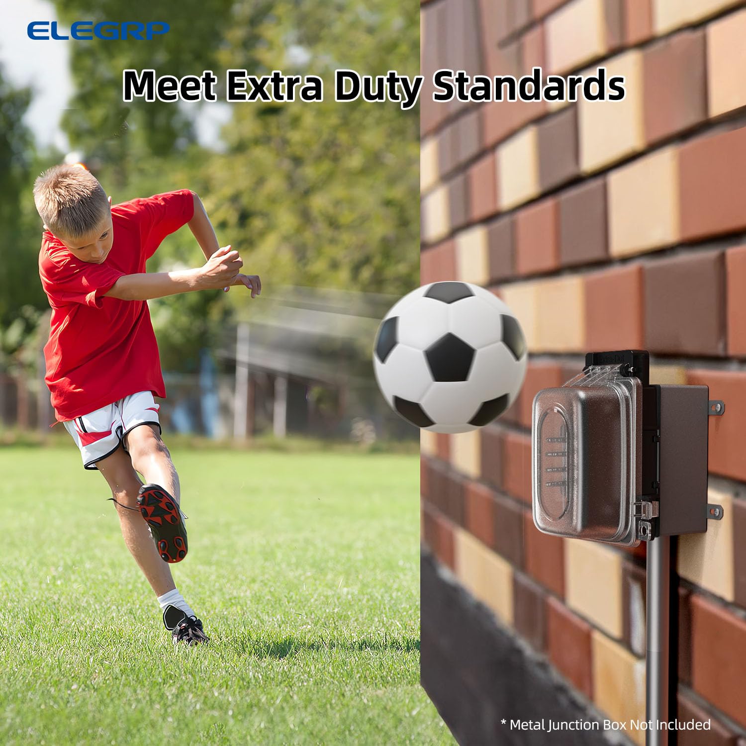 ELEGRP Outdoor GFCI Outlet with Extra-Duty in Use Cover, 20 Amp TRWR Self-Test GFI Receptacle, 1 Gang Weather Resistant in-Use Cover, Lockable, Horizontal/Vertical Mount, UL Listed, 2 Pack, Black