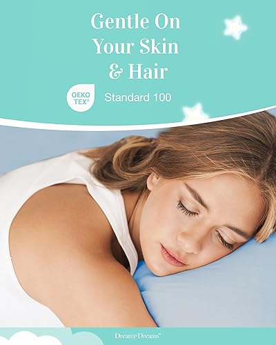 Miniatura 6 de Dreamy Dreams Juego de sábanas de tamaño King, sábanas de microfibra suave de 4 piezas, sábanas de bolsillo profundo de 21 pulgadas con correas en