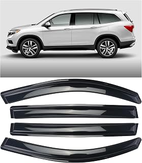 DYRDINSHOW Rain Guards 4 pcs for 2016 2017 2018 2019 2020 2021 Pilot, Window Visor, Window Deflectors, Rain Guard, 94557