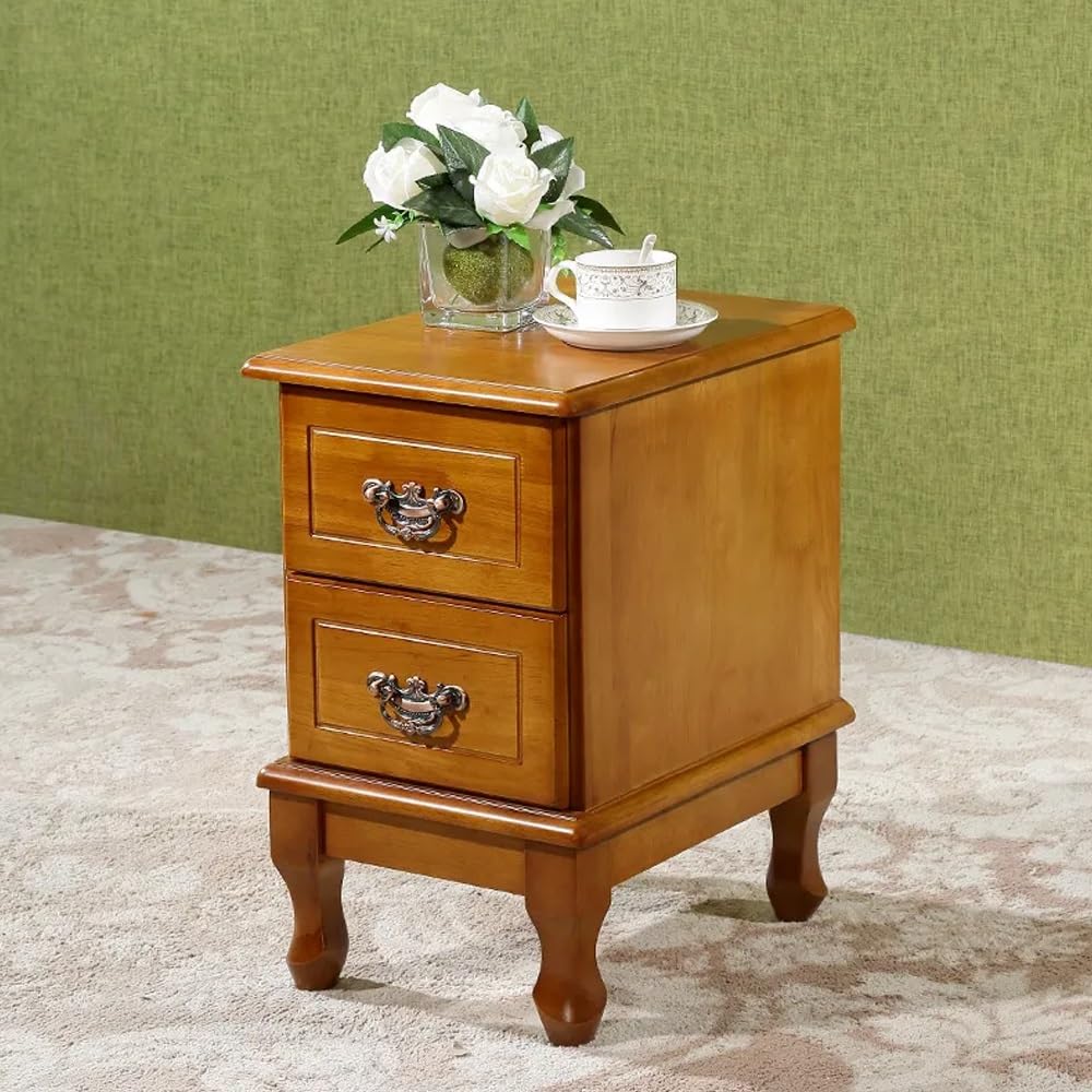 Table de chevet vintage en bois à tiroirs pour désencombrer votre chambre avec style
