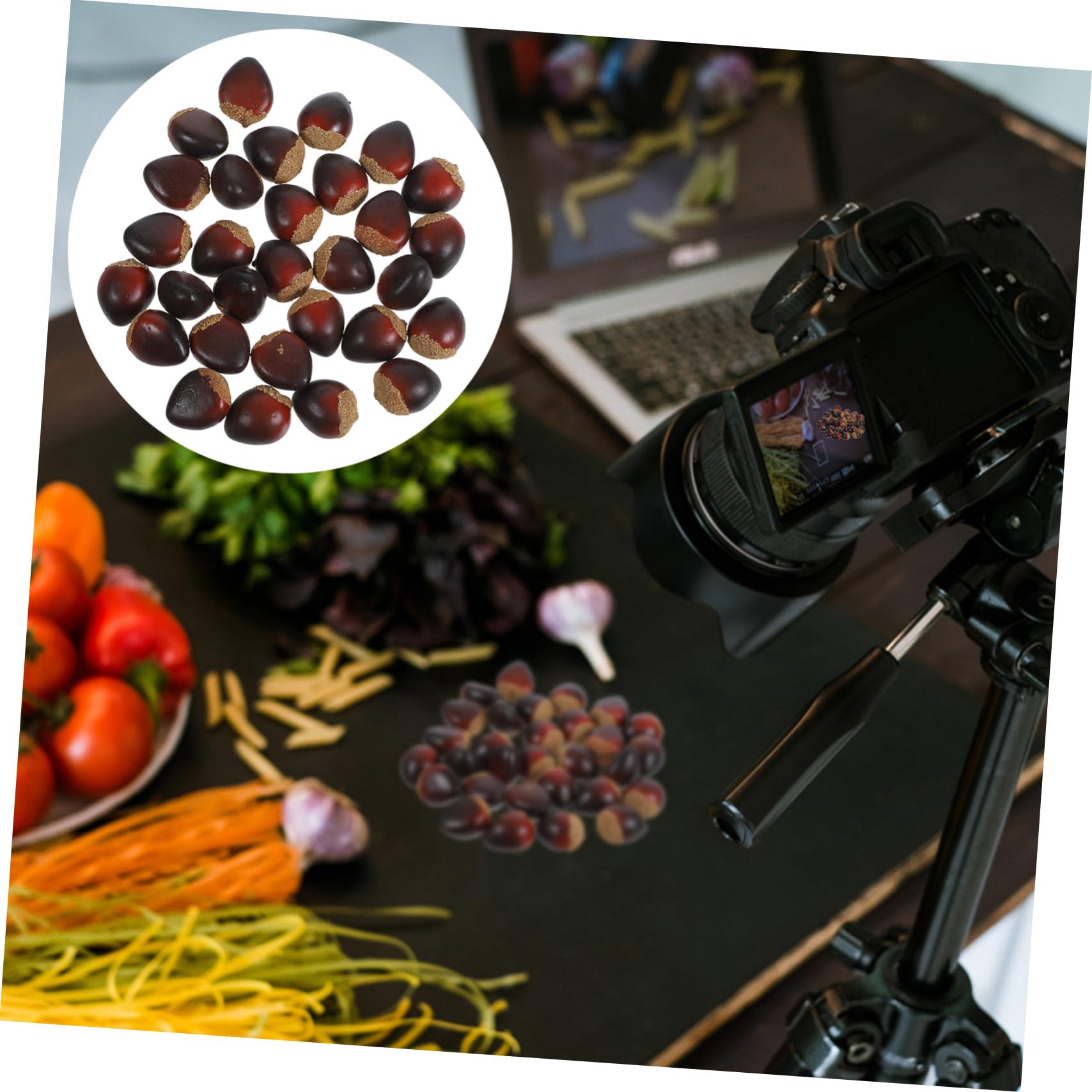 PRETYZOOM 4 Set Di Castagne Finte Di Castagne Artificiali Realistiche Per Il Autunnale Matrimonio 30 Pezzi * 4