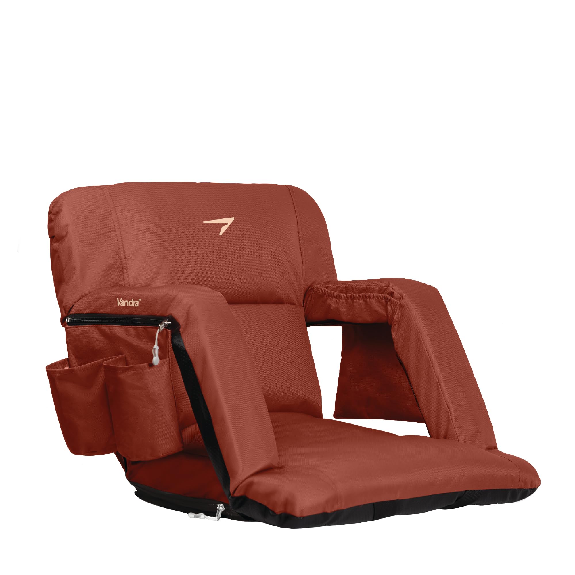 Vandra™ Arc - Scandinavian Stadium Seat with Back Support &amp; BenchLock™ - Wide Padded Bleacher Chair with Cushion &amp; Arc Recline™ Arm Rest for Bleachers