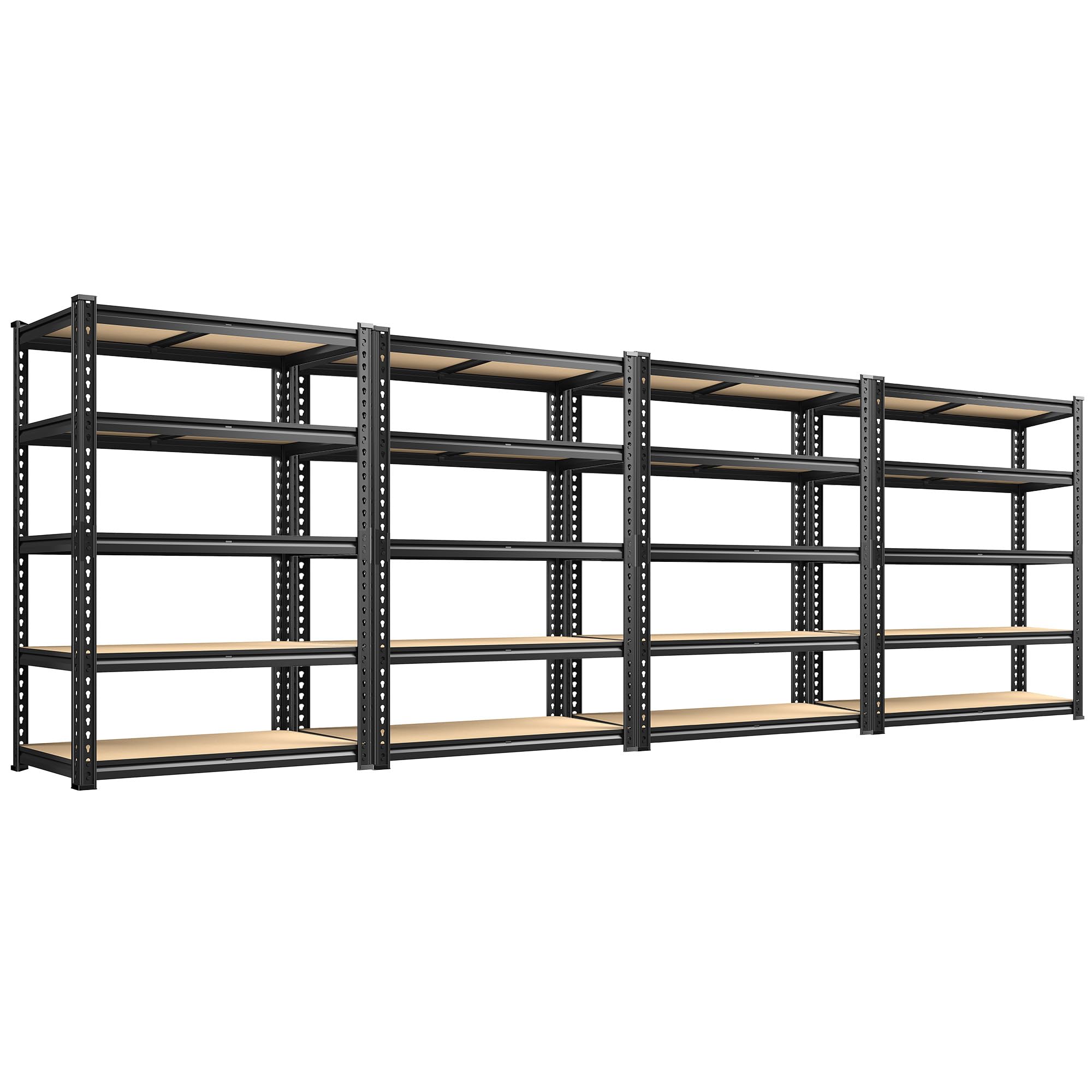REIBII 4 Pack Garage Shelving for Warehouse, Heavy Duty Metal Shelving