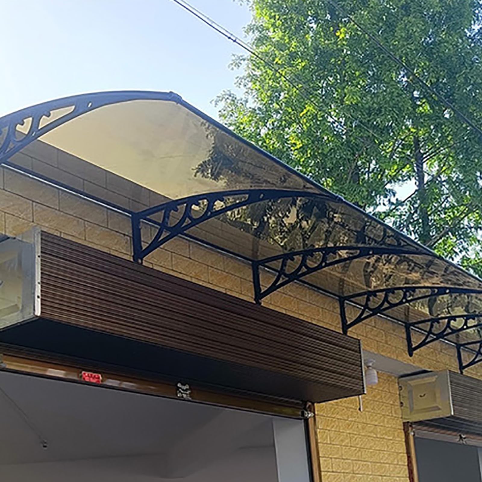 Marquesina de puerta exterior en policarbonato y aluminio moderno para teja de protección