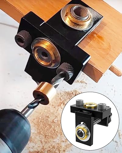 Miniatura 3 de Kit de plantilla de agujero de bolsillo 3 en 1, juego de plantillas de clavijas para carpintería con broca de 6, 8, 10, 0.591 in, localizador de