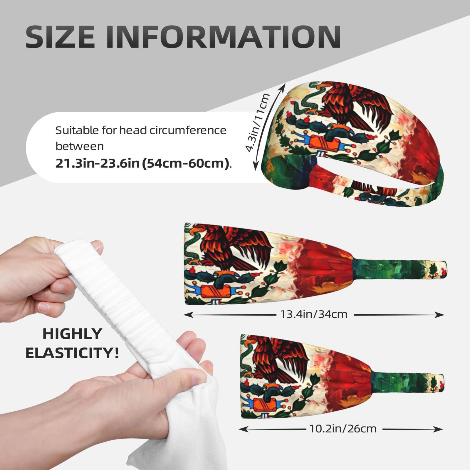 Mexiko-Flaggen-Bandanas – 4er Set Für Sport & Partys – Atmungsaktive Stirnbänder Für Männer & Frauen