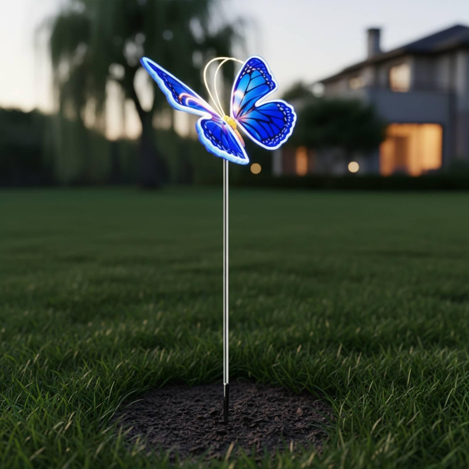2 Pieces Waterproof Butterfly Light Luminous Glow Butterfly Solar Light Decorative Outdoor Decor for Landscape, Park, Lawn 40CM Static-image-29