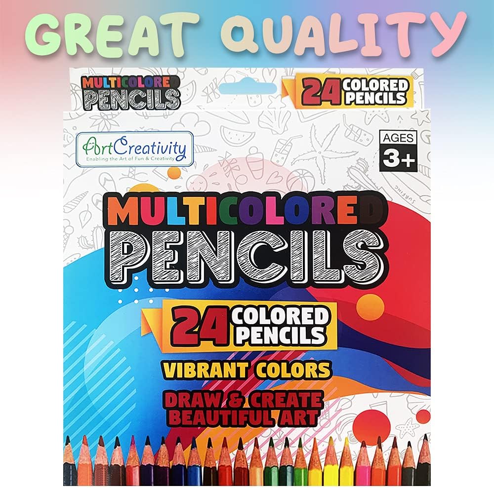 ArtCreativity Multicolor Pencils - 24 Pack of Pre-Sharpened Colored Pencils for Kids & Adults, Great for School Art Projects, Drawing, and Creative Coloring Fun image 3