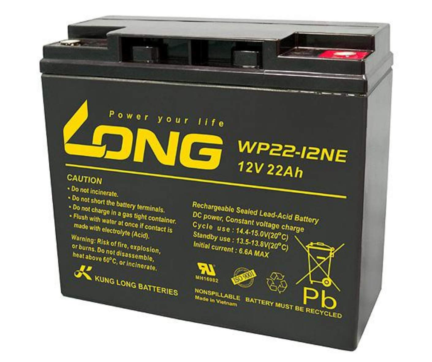Blei Akku WP22-12NE 22Ah 12V zyklenfest AGM Batterie ersetzt 17Ah 18Ah 19Ah 20Ah 23Ah Long M6 Innengewinde AKKUman Edition