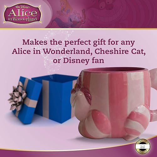 Miniatura 4 de Silver Buffalo - Taza de cerámica esculpida en 3D de 20 onzas, con diseño de Alicia en el país de las maravillas de Disney
